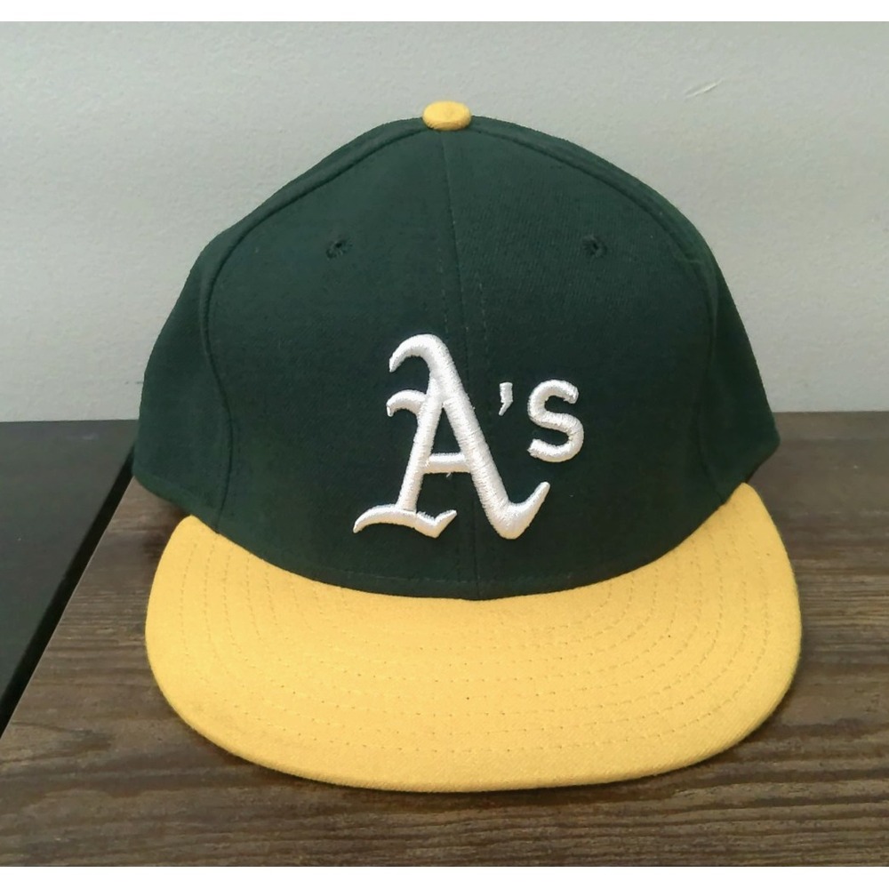 Oakland Athletics A's Fitted Hat 7 3/8 New Era 59FIFTY Green Made USA MLB Cap
